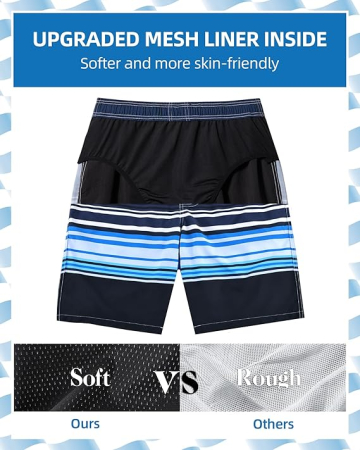 Pantaloni scurti de inot pentru barbatii, cu dublura, albastri M [3]