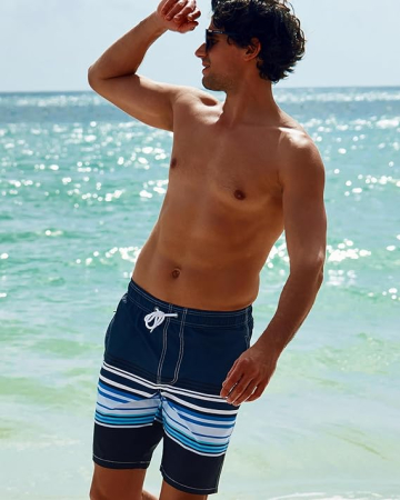 Pantaloni scurti de inot pentru barbatii, cu dublura, albastri M [5]