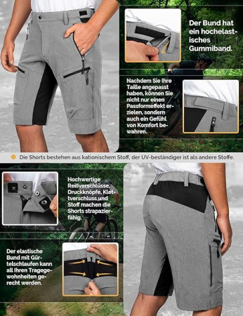 Pantaloni scurti de vară pentru bărbați, gri S [3]