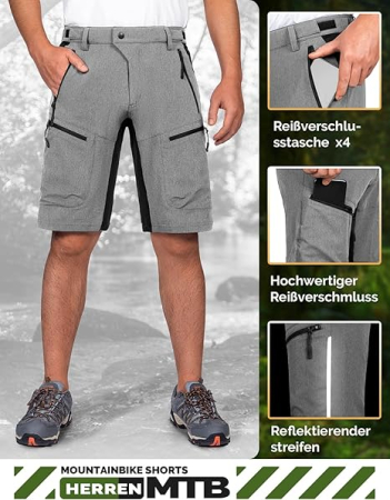 Pantaloni scurti de vară pentru bărbați, gri S [4]