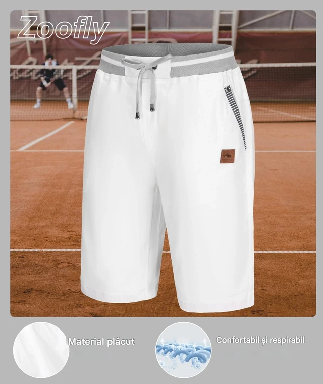 Pantaloni scurti de vară pentru bărbați, din twill cu mai multe buzunare alb XL [1]