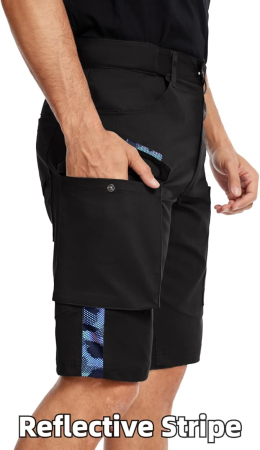 Pantaloni scurti de munca pentru bărbați cu mai multe buzunare negru 2XL [1]