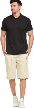 Pantaloni scurti de vară pentru bărbați, crem 2XL [4]