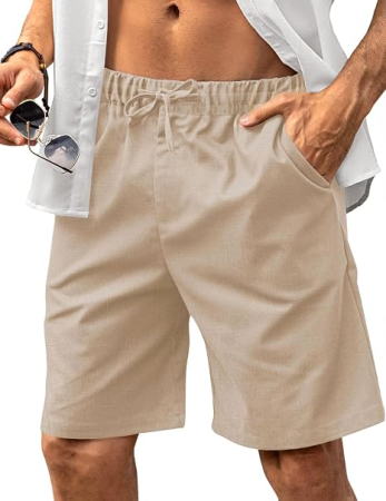 PANTALONI - Pantaloni scurti crem cargo pentru barbatii, usori, respirabili, 2XL