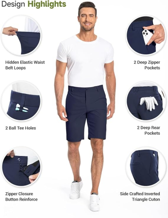 Pantaloni scurti casual pentru barbatii, cu 3 buzunare, albastri 34 [3]