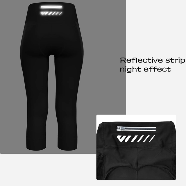 Pantaloni scurți de ciclism pentru femei, cu buzunar, cu talie înaltă, elastic, mărimea XS, negru [4]