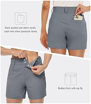 Pantaloni scurti respirabili pentru femei, cu 3 buzunare, gri 34 [2]