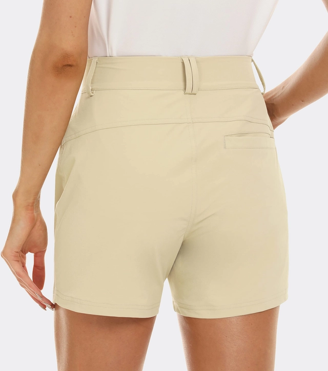 Pantaloni scurti respirabili pentru femei, cu 3 buzunare, crem 28 [1]