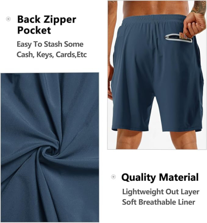 Pantaloni scurti sport pentru barbatii, usori, respirabili, gri S [5]