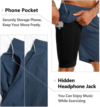 Pantaloni scurti sport pentru barbatii, usori, respirabili, gri S [4]