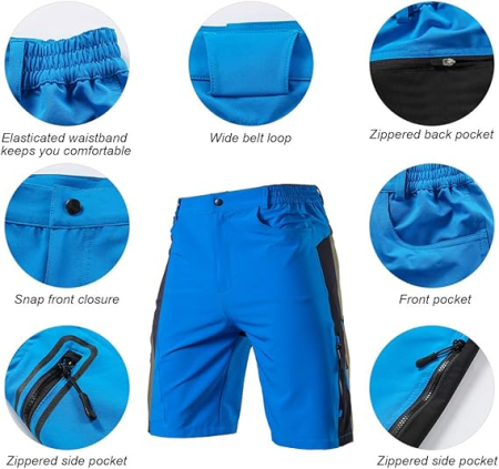 Pantaloni scurti albastri sport pentru barbatii, usori, respirabili, L [3]