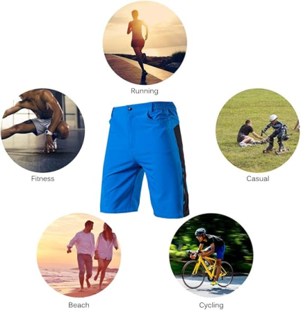 Pantaloni scurti albastri sport pentru barbatii, usori, respirabili, L [5]