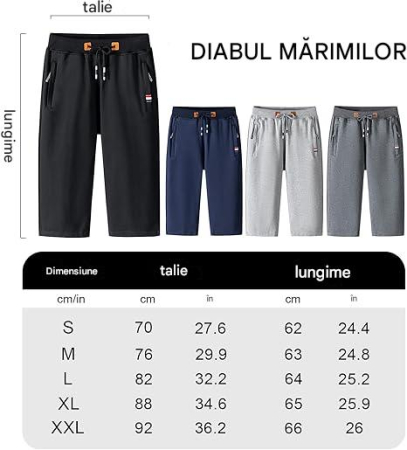 Pantaloni gri scurti sport pentru barbatii, usori, respirabili, cu buzunare si snur M [4]