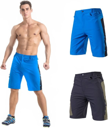 Pantaloni scurti albastri sport pentru barbatii, usori, respirabili, L [4]