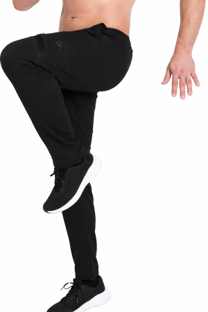 Pantaloni sport de alergare pentru barbati, negri, S [3]