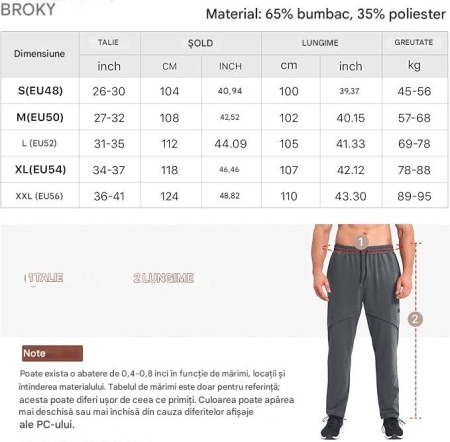 Pantaloni sport de alergare pentru barbati, negri, XL [4]