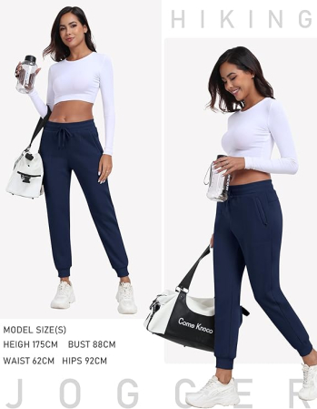 Pantaloni sport lungi respirabili pentru femei, albastru XS [4]