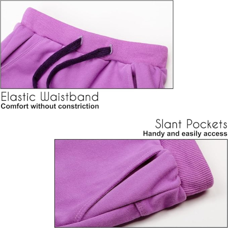 Pantaloni sport pentru copii cu elastic jos, mov L, 8-9 ani,  130-139 cm [2]