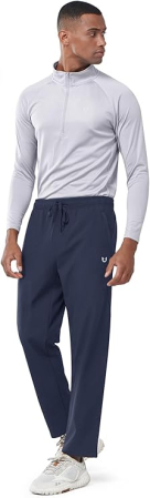 Pantaloni sport termici de alergare pentru barbati, albastri, L [4]
