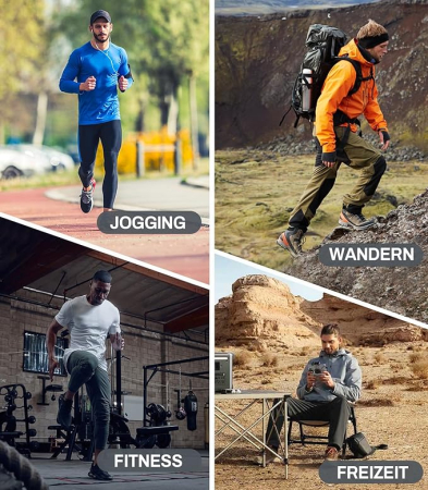 Pantaloni sport termici de alergare pentru barbati, gri, M [6]
