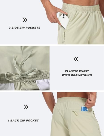 Pantaloni sport respirabili pentru barbati, crem XL [3]