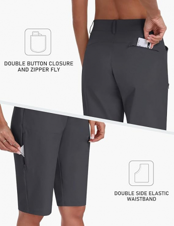 Pantaloni sport respirabili pentru femei, cu 4 buzunare, gri inchis M [2]