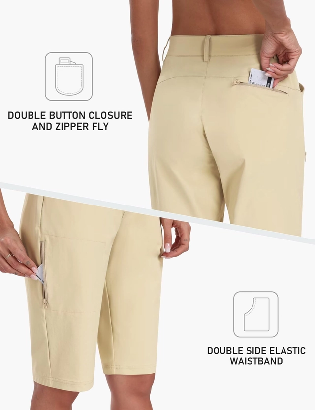 Pantaloni sport respirabili pentru femei, cu 4 buzunare, kaki 2XL [1]