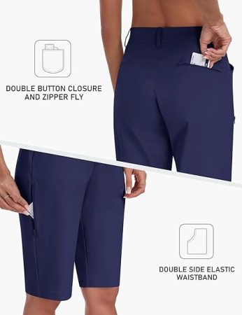 Pantaloni sport respirabili pentru femei, cu 4 buzunare, albastru inchis 2XL [2]