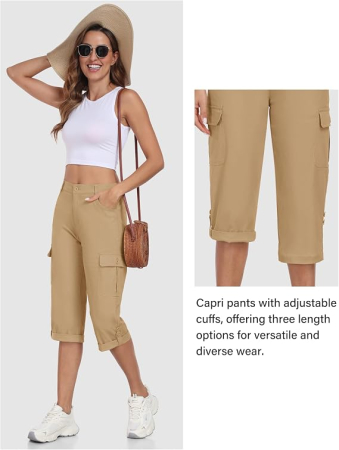 Pantaloni Scurți Damă MoFiz Cargo, 97% Bumbac, 6 Buzunare, Outdoor, 2XL [3]