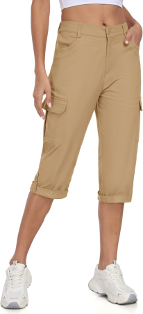 PANTALONI - Pantaloni Scurți Damă MoFiz Cargo, 97% Bumbac, 6 Buzunare, Outdoor, 2XL