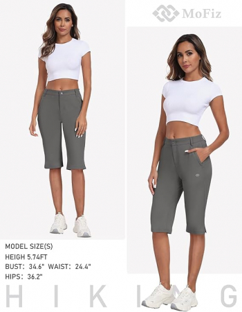 Pantaloni sport respirabili pentru femei, cu 4 buzunare, verde deschis M [5]