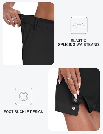 Pantaloni sport respirabili pentru femei, cu 4 buzunare, negru M [3]