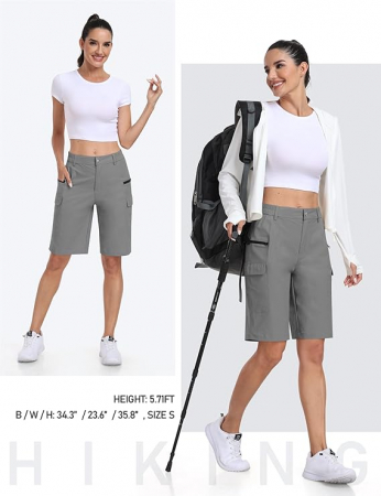 Pantaloni sport respirabili pentru femei, cu 4 buzunare, gri S [5]