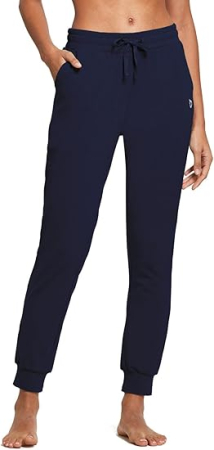 Pantaloni dama - Pantaloni sport respirabili pentru femei, cu buzunare si snur in talie, albastri M