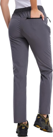 Pantaloni sport respirabili pentru femei, cu buzunare si talie elastica, Gri XL [2]
