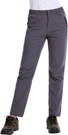 Pantaloni sport respirabili pentru femei, cu buzunare si talie elastica, Gri 3XL [1]