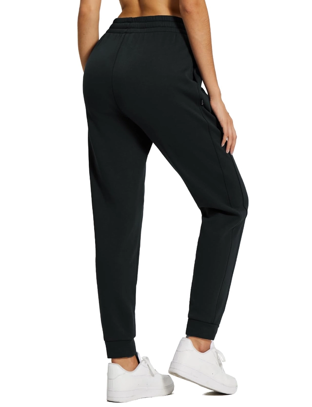 Pantaloni sport respirabili pentru femei, cu buzunare si snur in talie, negri XS [1]