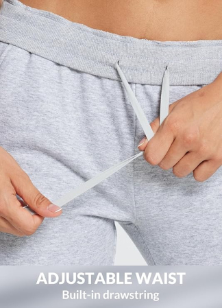 Pantaloni sport respirabili pentru femei, cu buzunare si snur in talie, Gri M [3]