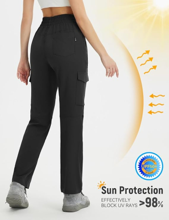 Pantaloni sport respirabili pentru femei, cu buzunare, impermeabili S [1]