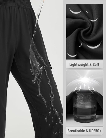 Pantaloni sport respirabili pentru femei, cu buzunare, impermeabili S [3]