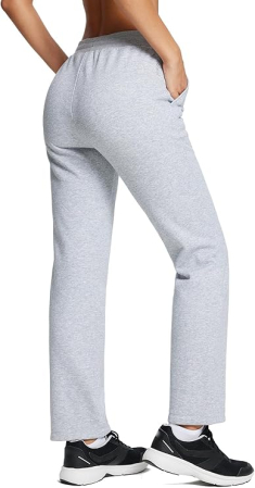 Pantaloni sport respirabili pentru femei, cu buzunare si snur in talie, Gri L [1]