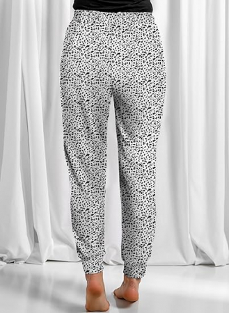 Pantaloni sport respirabili pentru femei, Albi cu model leopard 2XL [5]
