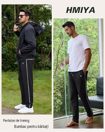 Pantaloni sport termici de alergare pentru barbati, negru, L [4]