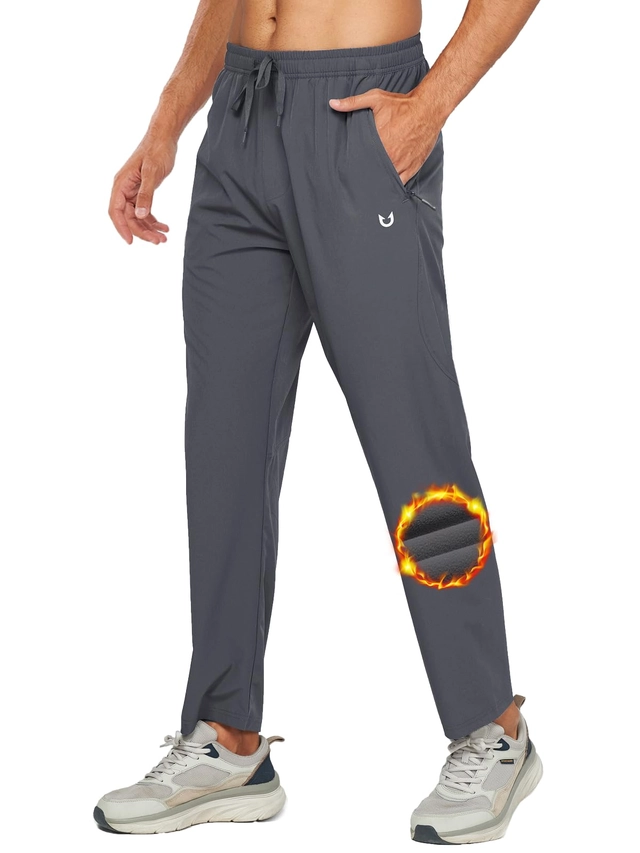 PANTALONI BARBATI - Pantaloni sport termici de alergare pentru barbati, gri, XL