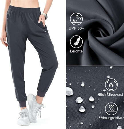 Pantaloni sport de alergare pentru femei, gri, XS [3]