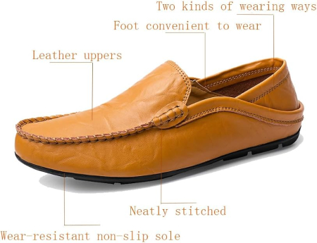 Mocasini Bărbați din Piele Naturală, Loafers 2 în 1, Talpă Antiderapantă, Casual & Business, 39 [4]