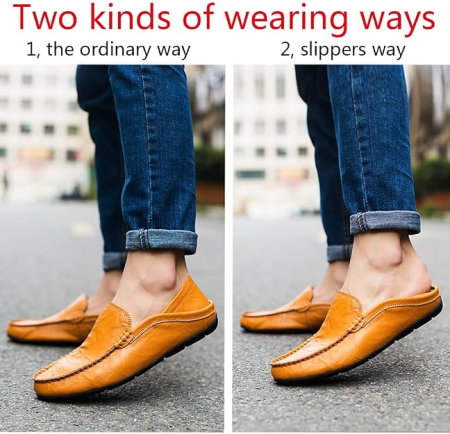 Mocasini Bărbați din Piele Naturală, Loafers 2 în 1, Talpă Antiderapantă, Casual & Business, 39 [6]