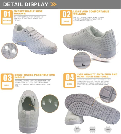 Pantofi Sport Damă, Sneakers Ușori și Respirabili, Talpă Cauciuc, Închidere cu Șireturi, 36 [2]