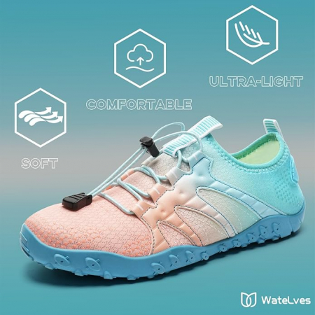 Pantofi confortabili de apa, elastici, maleabili, cu talpa antialunecare, bleu 42 [2]