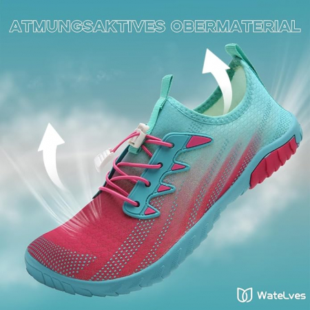 Pantofi confortabili de apa, elastici, maleabili, cu talpa antialunecare, albastri cu roz 41 [3]